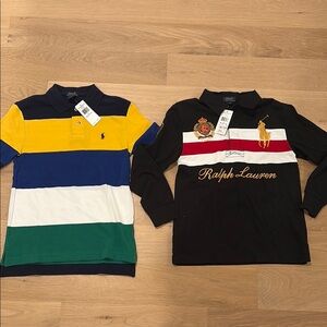Ralph Lauren Yellow and Blue Polo Shirt Casual Sportswear